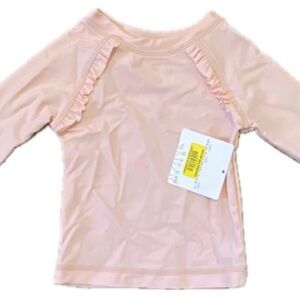 Starting Out Pink Rashguard 6-9M Ruffle Long Sleeve Swim Top NWT
